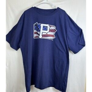Pittsburg Pirates Men’s XLT Fanatics Flag T-Shirt Blue Distressed Cotton